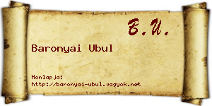 Baronyai Ubul névjegykártya